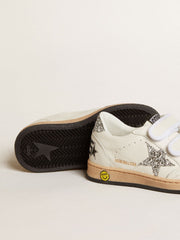 Young Ball Star in nappa with silver glitter star and heel tab