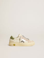 May Teen in nappa with silver star and olive green heel tab