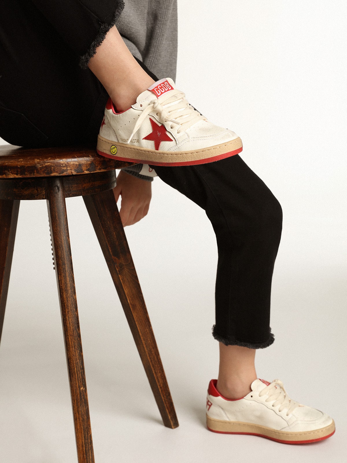 Ball Star Young in nappa with red leather star and heel tab