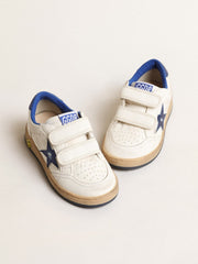 Ball Star Young with blue metallic leather star and heel tab