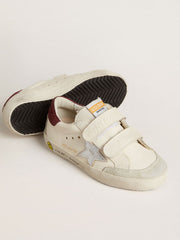 Teen Old School with silver metallic leather star and purple suede heel tab