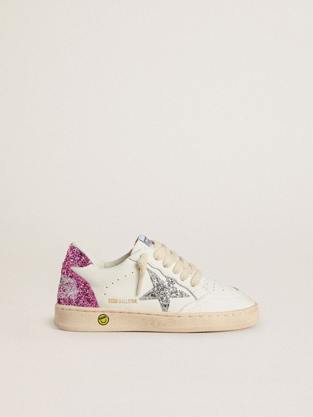 Young Ball Star with silver glitter star and pink glitter heel tab