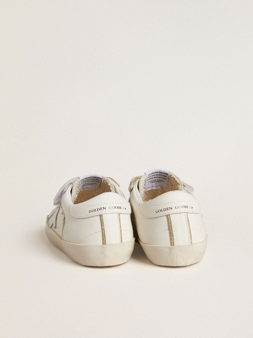 Young Old School in white leather with gold details