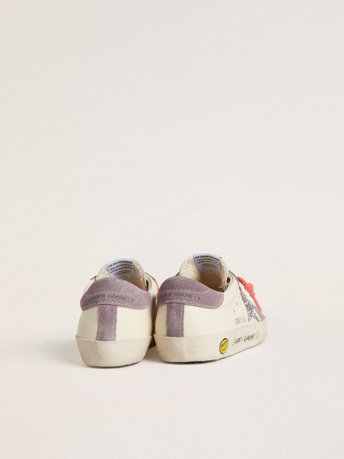 Young Super-Star with silver glitter star and lilac suede inserts