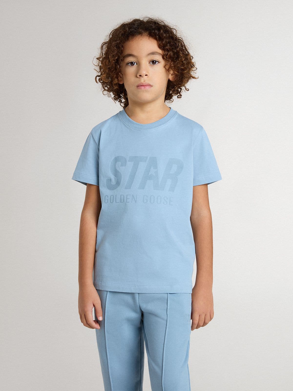 Boys' light blue T-shirt with print