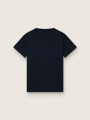 Journey T-shirt for boys in blue cotton jersey with digital mascot print