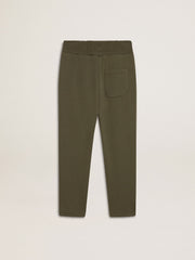 Boys' military-green joggers with white stars