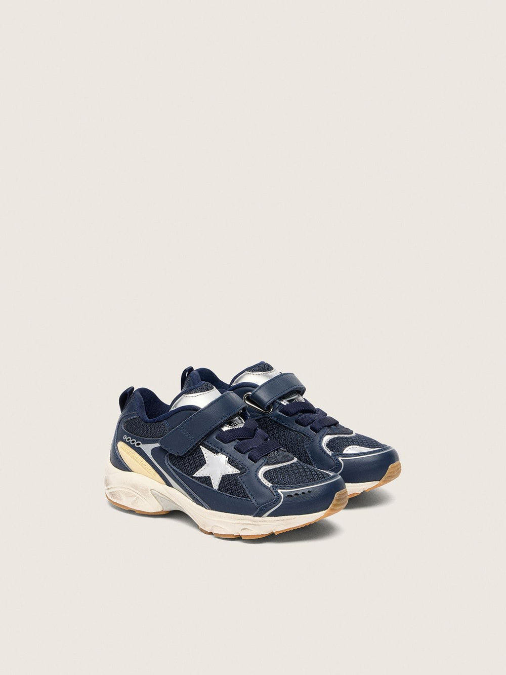 Junior Lightstar in blue leather and mesh with gray leather star