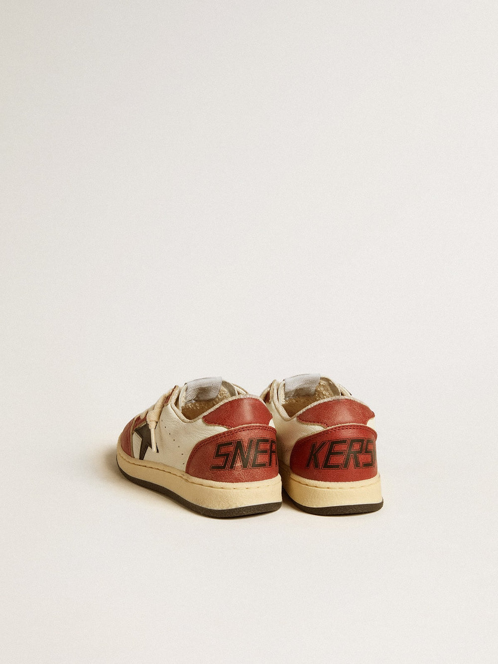 Ball Star Junior in nappa with black star and red leather inserts