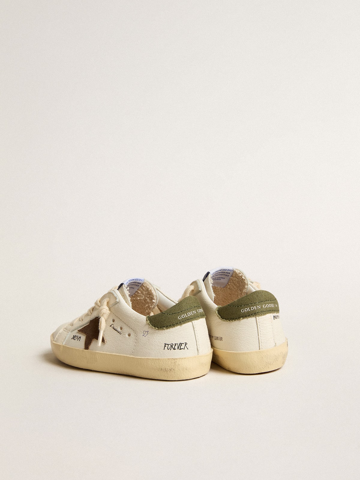 Super-Star Junior in nappa with suede star and green heel tab