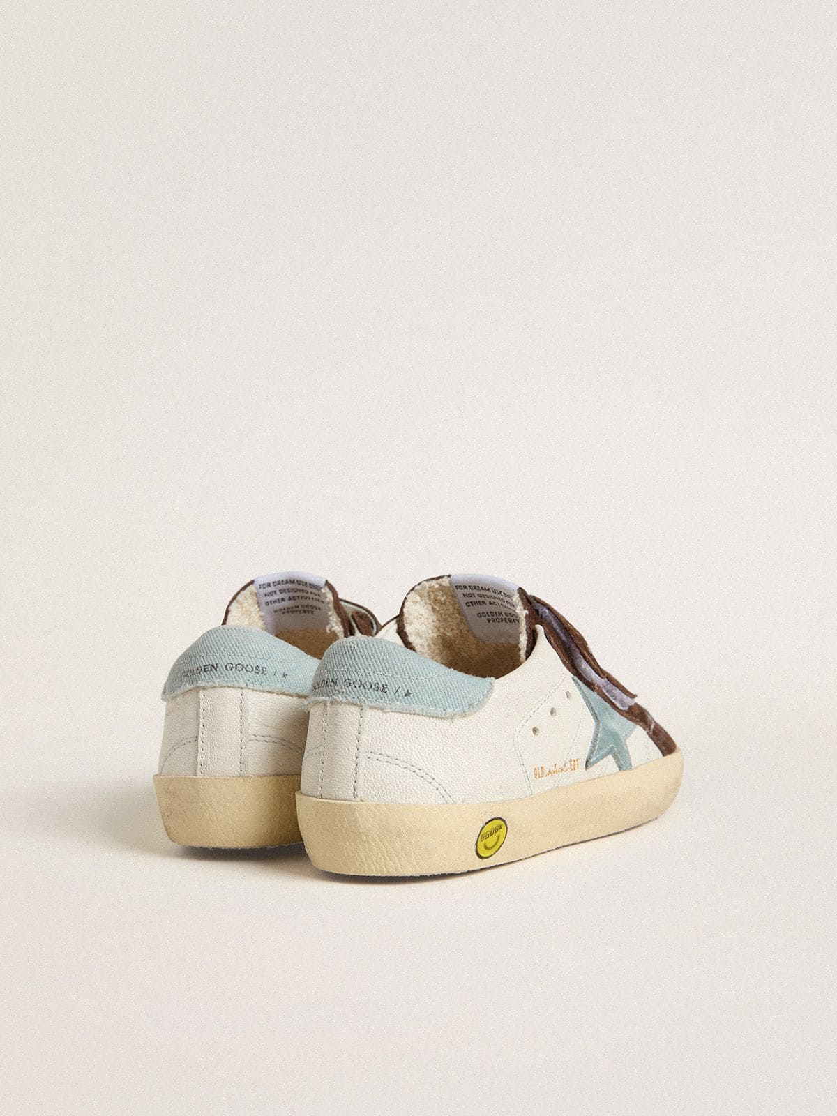 Old School Young in nappa with light blue suede star and brown suede inserts