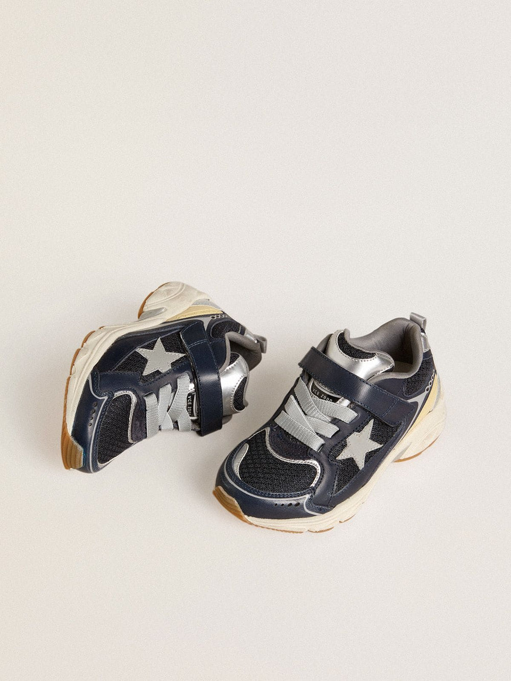 Young Lightstar in blue leather and mesh with gray leather star