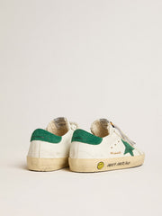 Old School Young with green suede star and heel tab
