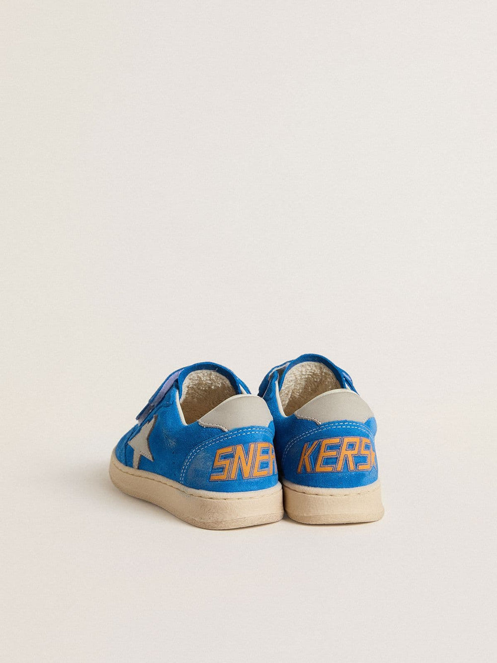 Teen Ball Star in light blue suede with gray nubuck star and heel tab