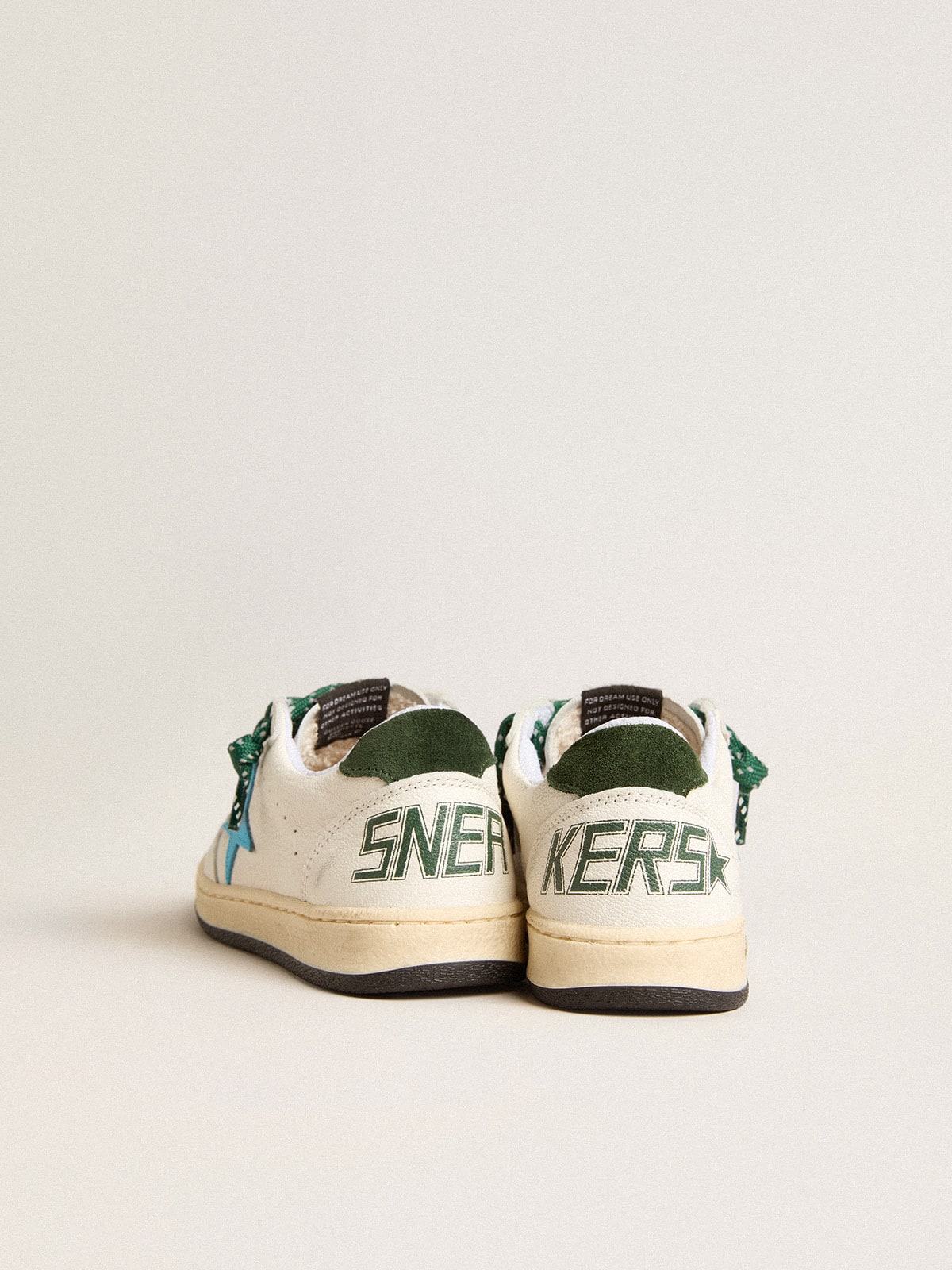 Young Ball Star with turquoise star and green suede heel tab